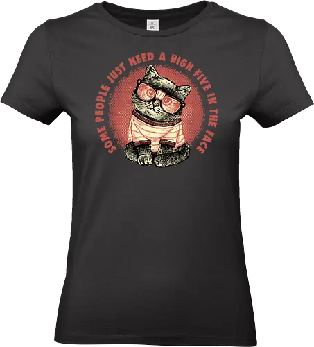 High Five in the Face - Cat, cats, cute, cat lover, funny, humor, animals - Standard T-Shirt (Frauen)