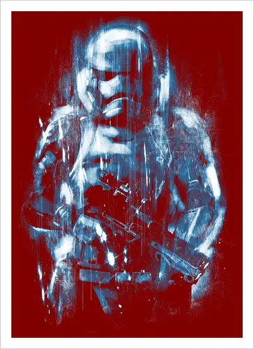 Trooper under the rain