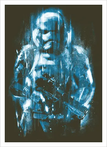 Trooper under the rain