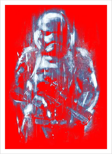 Trooper under the rain