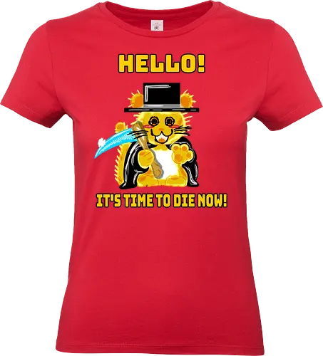 Schneller Tod auf Samtpfoten - kawaii, katze, gepard, cheetah, sensenmann, grim reaper, lustig, horror, sarkasmus, schwarzer humor, niedlich gruselig, cartoon katze, comic stil, dunkler humor, irony, meme stil, popkultur, kawaii horror, witziges motiv, funny design, alternative kunst, gothic süß, tierillustration, geschenkidee, trendig - Standard T-Shirt (Frauen)
