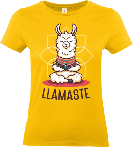 Mindful Llama – Funny Meditation - funny llama, zen animal, yoga, namaste, meditation, meditating llama, llamaste, humor, mindfulness, inner peace, calm vibes - Standard T-Shirt (Frauen)
