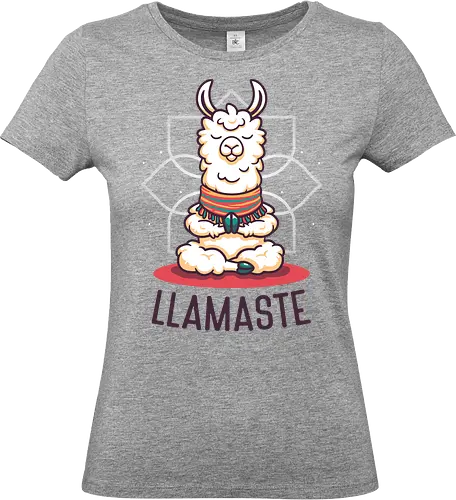 Mindful Llama – Funny Meditation - funny llama, zen animal, yoga, namaste, meditation, meditating llama, llamaste, humor, mindfulness, inner peace, calm vibes - Standard T-Shirt (Frauen)