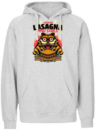 Creepy Cat Lasagna  - Food, Fast Food, Lasagna, Soul, Demon, Devil, Hungry, Tv Show, Retro Vintage, Vintage, Internet, Meme, Memes, Comic, Comics, Tv Show, Movie, Animation, Creepy, Ghosts, Scary - Fairtrade Hoodie
