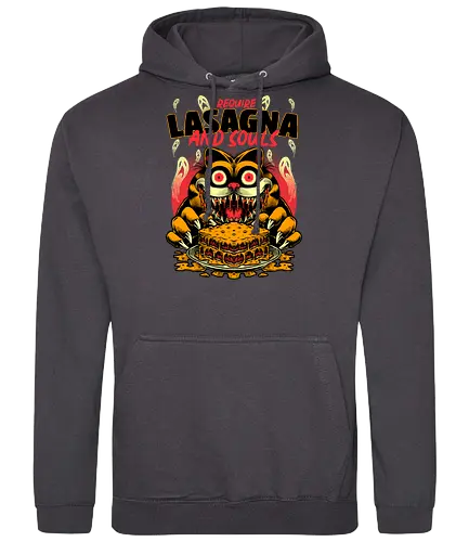 Creepy Cat Lasagna  - Food, Fast Food, Lasagna, Soul, Demon, Devil, Hungry, Tv Show, Retro Vintage, Vintage, Internet, Meme, Memes, Comic, Comics, Tv Show, Movie, Animation, Creepy, Ghosts, Scary - Standard Hoodie