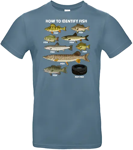 How to Indetify Fish - fish, aquarium, fish lover, fisherman, fishing, funny, lake, ocean, ocean life, salmon, sea, sea life, seafood, trout, water - Standard T-Shirt