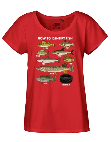 How to Indetify Fish - fish, aquarium, fish lover, fisherman, fishing, funny, lake, ocean, ocean life, salmon, sea, sea life, seafood, trout, water - Fairtrade Girl Shirt