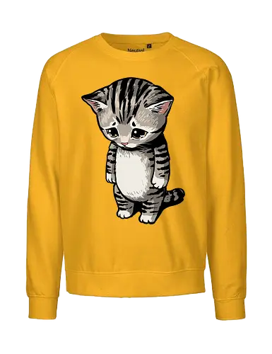 Sad Cat Meme - sad cat, animal, cat lady, cat lover, cat meme, cat mom, cat owner, cats love, catshirt, funny, kitten, kitty, meme, pet, sarcastic - Fairtrade Sweatshirt