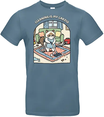Cleaning Is My Cardio - cardio, cat, cleaner, cleaning, exercise, fitness, funny, gym, housekeeper, housekeeping, inspiration, kitten, kitty, motivation, workout - Standard T-Shirt