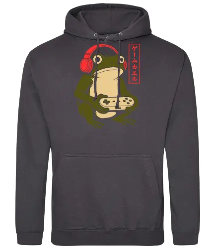 Gamer Frog - gamer frog shirt, japanese kawaii frog, retro gaming t-shirt, frog with headphones, cute gamer aesthetic, japanese kanji frog apparel, vintage gaming console graphic, cottagecore gamer tee, funny frog gift, lo-fi gaming clothes, toad playing video games, green frog streetwear, aesthetic gamer girl top, retro controller design, japanese pop culture shirt, gaming room aesthetic, cute animal gamer, minimalist gaming art, hopper gaming merch - Standard Hoodie