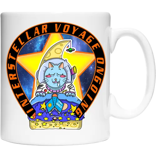 Kawaii Katze Interstellare Reise läuft