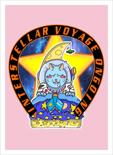 Kawaii Katze Interstellare Reise läuft