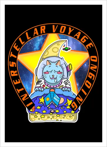 Kawaii Katze Interstellare Reise läuft