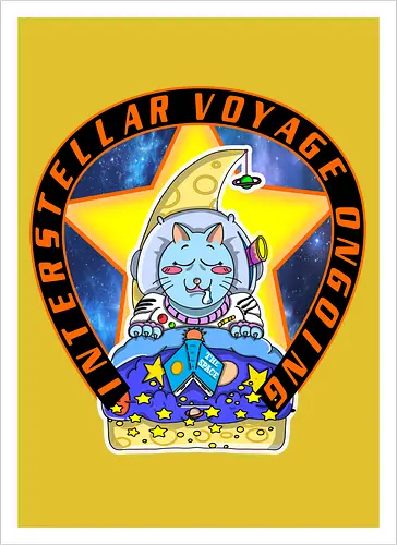 Kawaii Katze Interstellare Reise läuft