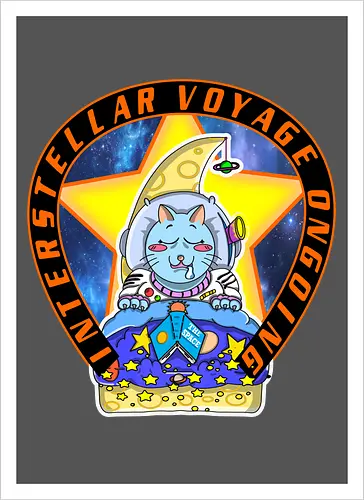 Kawaii Katze Interstellare Reise läuft