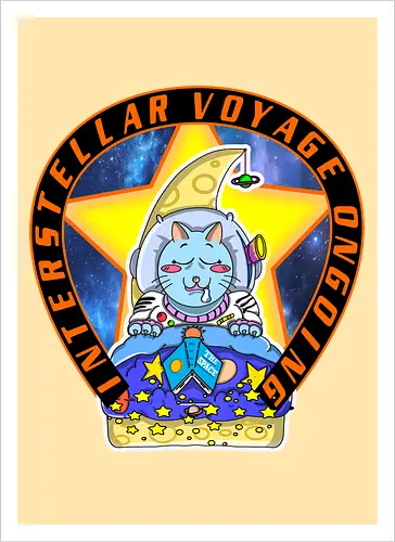 Kawaii Katze Interstellare Reise läuft