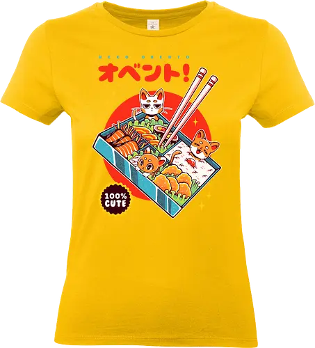 NEKO OBENTO - obento, bento, cat, kitty, neko, japan, japanese, japanese food, kawaii, cute, sushi - Standard T-Shirt (Frauen)