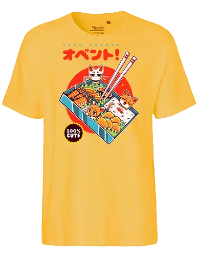 NEKO OBENTO - obento, bento, cat, kitty, neko, japan, japanese, japanese food, kawaii, cute, sushi - Fairtrade T-Shirt