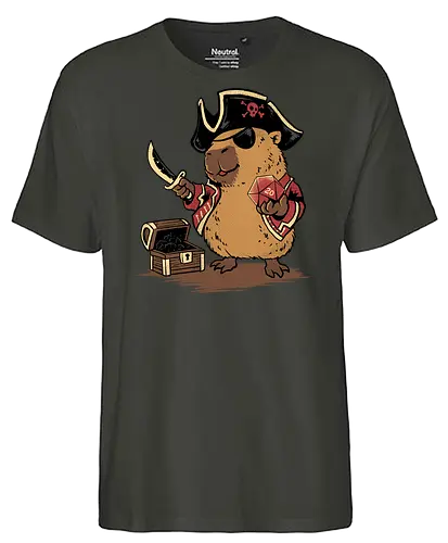 captainbara - capybara, exotics, animal, fun, funny, summer, holiday, vacation, vintage, surfing, pirates, cute, funny, vintage - Fairtrade T-Shirt