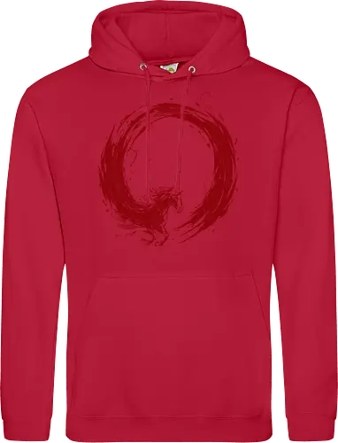 enso of red horse - horse, enso, zen, fire, flame, illustration, year, zodiac, unicorn, myth, mythical, creature, monster, animal, angry, wild, beast - Standard Hoodie
