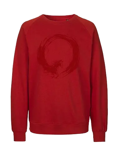 enso of red horse - horse, enso, zen, fire, flame, illustration, year, zodiac, unicorn, myth, mythical, creature, monster, animal, angry, wild, beast - Fairtrade Sweatshirt