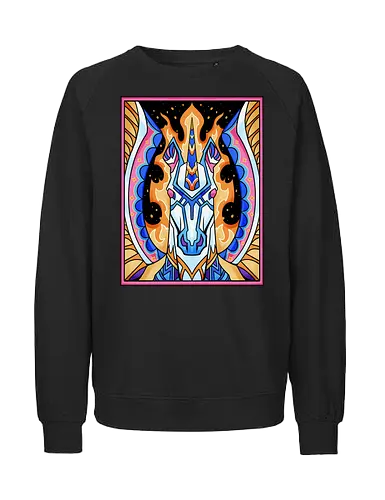 prismatic guardian  - horse, psychedelic, mushroom, magic, symmetry, geometric, illustration, year, zodiac, unicorn, myth, mythical, creature, monster, animal, angry, wild, beast - Fairtrade Sweatshirt