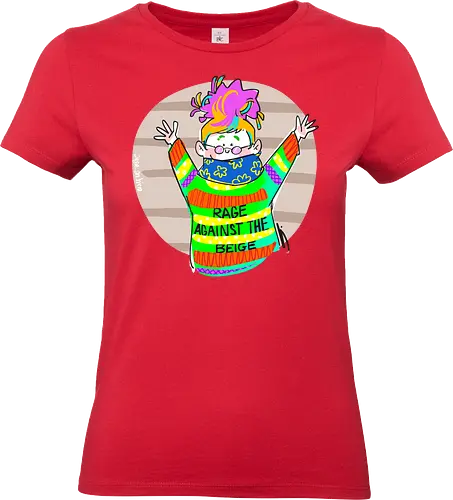 Rage against the beige - Ringelpullisprüche, Ringeldinger, streifenweise, Spruch, Weisheit, Motivation, Ringelpulli, SprücheShirt, Cartoon Illustration, Statement, Handgezeichnet, Humor, Selbstironie, Streifenpulli, Spruchshirt, deutsch - Standard T-Shirt (Frauen)
