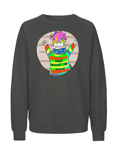 Rage against the beige - Ringelpullisprüche, Ringeldinger, streifenweise, Spruch, Weisheit, Motivation, Ringelpulli, SprücheShirt, Cartoon Illustration, Statement, Handgezeichnet, Humor, Selbstironie, Streifenpulli, Spruchshirt, deutsch - Fairtrade Sweatshirt