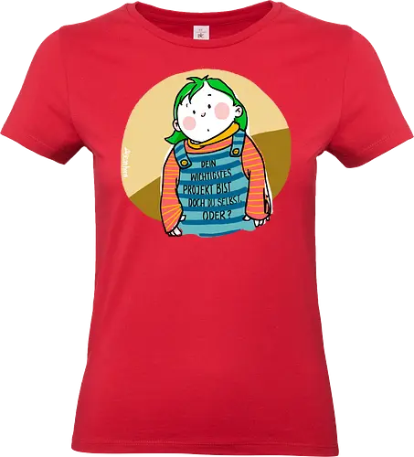 Dein wichtigstes Projekt.. - Ringelpullisprüche, Ringeldinger, streifenweise, Spruch, Weisheit, Motivation, Ringelpulli, SprücheShirt, Cartoon Illustration, Statement, Handgezeichnet, Humor, Selbstironie, Streifenpulli, Spruchshirt, deutsch - Standard T-Shirt (Frauen)