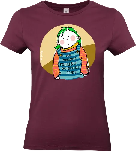 Dein wichtigstes Projekt.. - Ringelpullisprüche, Ringeldinger, streifenweise, Spruch, Weisheit, Motivation, Ringelpulli, SprücheShirt, Cartoon Illustration, Statement, Handgezeichnet, Humor, Selbstironie, Streifenpulli, Spruchshirt, deutsch - Standard T-Shirt (Frauen)