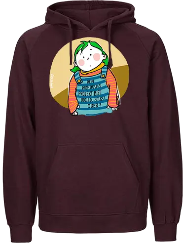 Dein wichtigstes Projekt.. - Ringelpullisprüche, Ringeldinger, streifenweise, Spruch, Weisheit, Motivation, Ringelpulli, SprücheShirt, Cartoon Illustration, Statement, Handgezeichnet, Humor, Selbstironie, Streifenpulli, Spruchshirt, deutsch - Fairtrade Hoodie