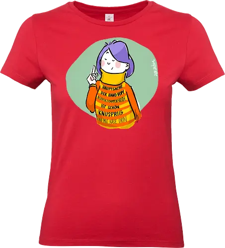 Hauptsache der Rand vom Nervenzusammenbruch... - Ringelpullisprüche, Ringeldinger, streifenweise, Spruch, Weisheit, Motivation, Ringelpulli, SprücheShirt, Cartoon Illustration, Statement, Handgezeichnet, Humor, Selbstironie, Streifenpulli, Spruchshirt, deutsch - Standard T-Shirt (Frauen)