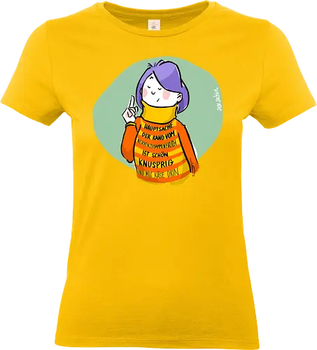 Hauptsache der Rand vom Nervenzusammenbruch... - Ringelpullisprüche, Ringeldinger, streifenweise, Spruch, Weisheit, Motivation, Ringelpulli, SprücheShirt, Cartoon Illustration, Statement, Handgezeichnet, Humor, Selbstironie, Streifenpulli, Spruchshirt, deutsch - Standard T-Shirt (Frauen)
