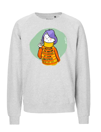 Hauptsache der Rand vom Nervenzusammenbruch... - Ringelpullisprüche, Ringeldinger, streifenweise, Spruch, Weisheit, Motivation, Ringelpulli, SprücheShirt, Cartoon Illustration, Statement, Handgezeichnet, Humor, Selbstironie, Streifenpulli, Spruchshirt, deutsch - Fairtrade Sweatshirt