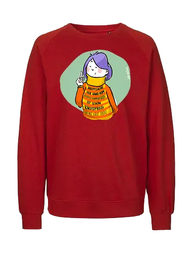 Hauptsache der Rand vom Nervenzusammenbruch... - Ringelpullisprüche, Ringeldinger, streifenweise, Spruch, Weisheit, Motivation, Ringelpulli, SprücheShirt, Cartoon Illustration, Statement, Handgezeichnet, Humor, Selbstironie, Streifenpulli, Spruchshirt, deutsch - Fairtrade Sweatshirt