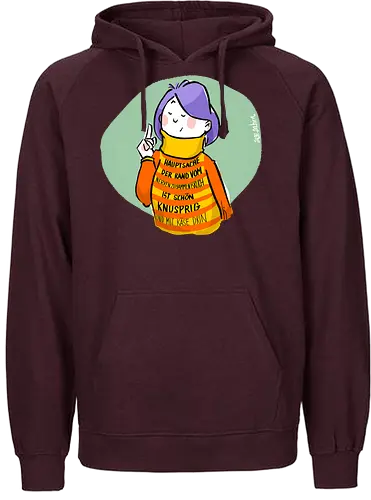 Hauptsache der Rand vom Nervenzusammenbruch... - Ringelpullisprüche, Ringeldinger, streifenweise, Spruch, Weisheit, Motivation, Ringelpulli, SprücheShirt, Cartoon Illustration, Statement, Handgezeichnet, Humor, Selbstironie, Streifenpulli, Spruchshirt, deutsch - Fairtrade Hoodie