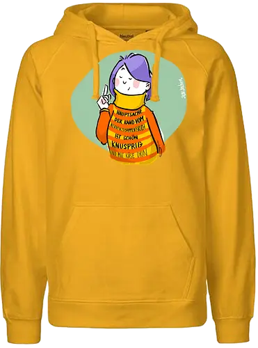 Hauptsache der Rand vom Nervenzusammenbruch... - Ringelpullisprüche, Ringeldinger, streifenweise, Spruch, Weisheit, Motivation, Ringelpulli, SprücheShirt, Cartoon Illustration, Statement, Handgezeichnet, Humor, Selbstironie, Streifenpulli, Spruchshirt, deutsch - Fairtrade Hoodie