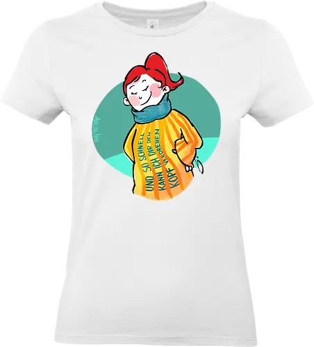 Und so schnell... - Ringelpullisprüche, Ringeldinger, streifenweise, Spruch, Weisheit, Motivation, Ringelpulli, SprücheShirt, Cartoon Illustration, Statement, Handgezeichnet, Humor, Selbstironie, Streifenpulli, Spruchshirt, deutsch - Standard T-Shirt (Frauen)
