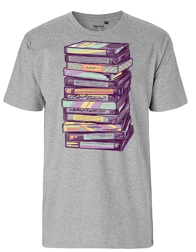 Retro VHS Kassette – Zurückspulen in die 90er Nostalgie - vhs, kassette, retro, 90er, 80er, nostalgie, vaporwave, glitch, filmabend, kino, geek, vintage, analog, tape, popkultur - Fairtrade T-Shirt