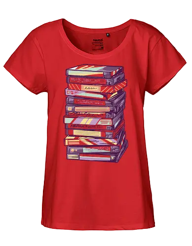 Retro VHS Kassette – Zurückspulen in die 90er Nostalgie - vhs, kassette, retro, 90er, 80er, nostalgie, vaporwave, glitch, filmabend, kino, geek, vintage, analog, tape, popkultur - Fairtrade Girl Shirt