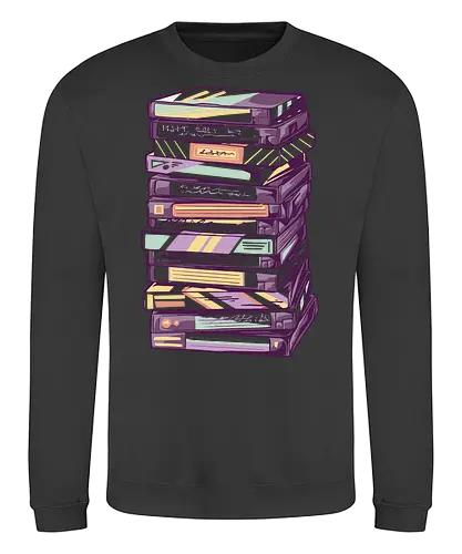 Retro VHS Kassette – Zurückspulen in die 90er Nostalgie - vhs, kassette, retro, 90er, 80er, nostalgie, vaporwave, glitch, filmabend, kino, geek, vintage, analog, tape, popkultur - Sweatshirt