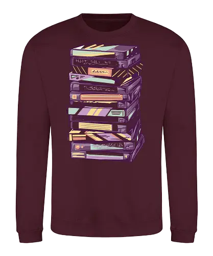 Retro VHS Kassette – Zurückspulen in die 90er Nostalgie - vhs, kassette, retro, 90er, 80er, nostalgie, vaporwave, glitch, filmabend, kino, geek, vintage, analog, tape, popkultur - Sweatshirt