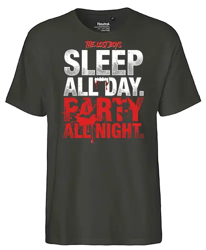 The Lost Boys" Sleep All Day Party All Night Retro Vampire T-Shirt - Fairtrade T-Shirt