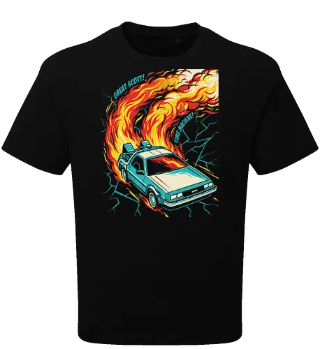 Retro Time Machine DeLorean Pop Art