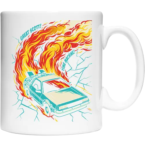 Retro Time Machine DeLorean Pop Art