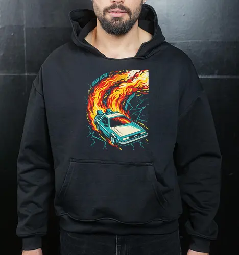 Retro Time Machine DeLorean Pop Art