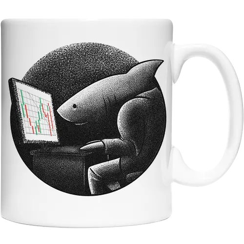 Business-Shark mit Computer