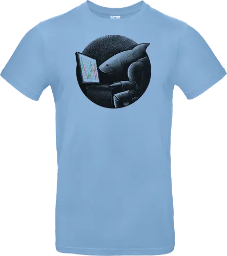 Business-Shark mit Computer