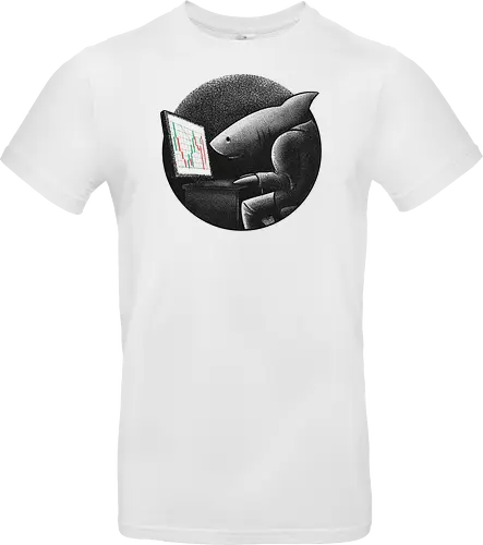 Business-Shark mit Computer