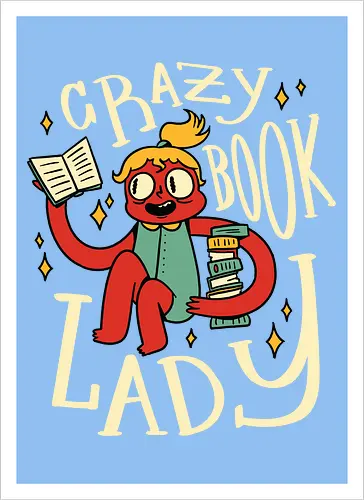 verrückte Bücherfrau